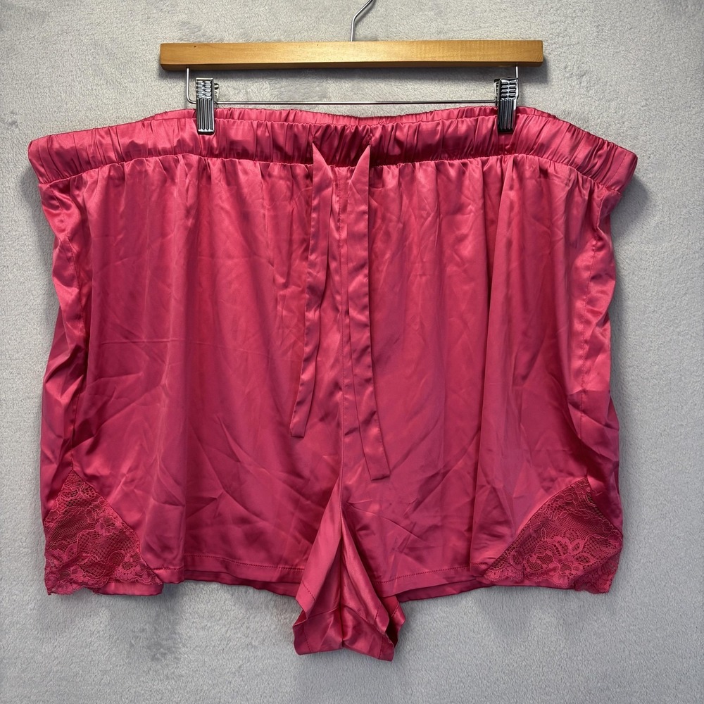 Torrid Sleep Pajama Set Womens 3X Cami Top 4X Shorts Pink Satin Plus Sleepwear - Picture 9 of 15